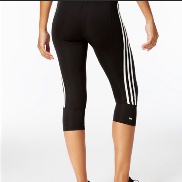 2/$30 ADIDAS Response Coral 3 Stripe Legging Capri - Picture 2 of 10
